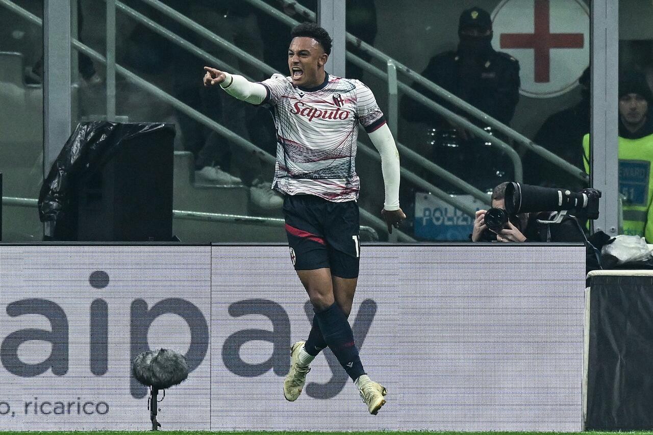 Dan Ndoye esulta dopo la rete all'Inter (ph. Image Sport)